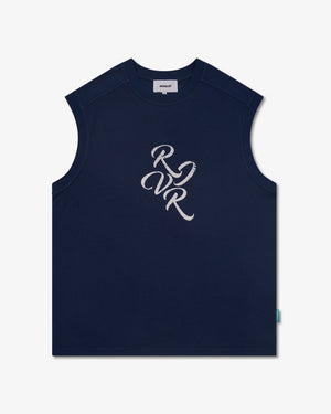 Riverslide Sleeveless T-Shirt in navy