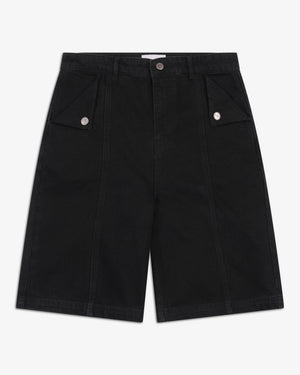 Riverslide Denim Work Short in black with folded pockets