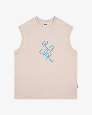 Riverslide Sleeveless T-Shirt in off white
