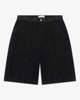 Riverslide Denim Work Short in black with leather panels