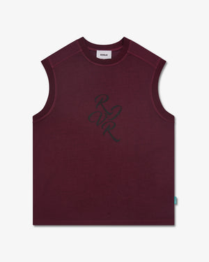Riverslide Sleeveless T-Shirt in maroon