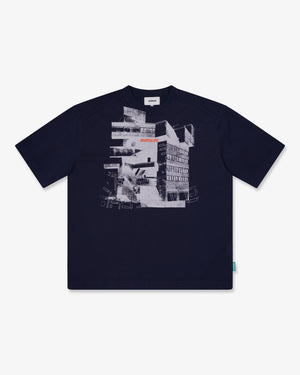 Riverslide Block T-Shirt in navy