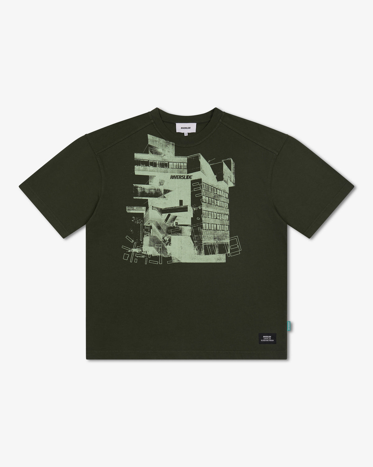 Riverslide Block T-Shirt in military green