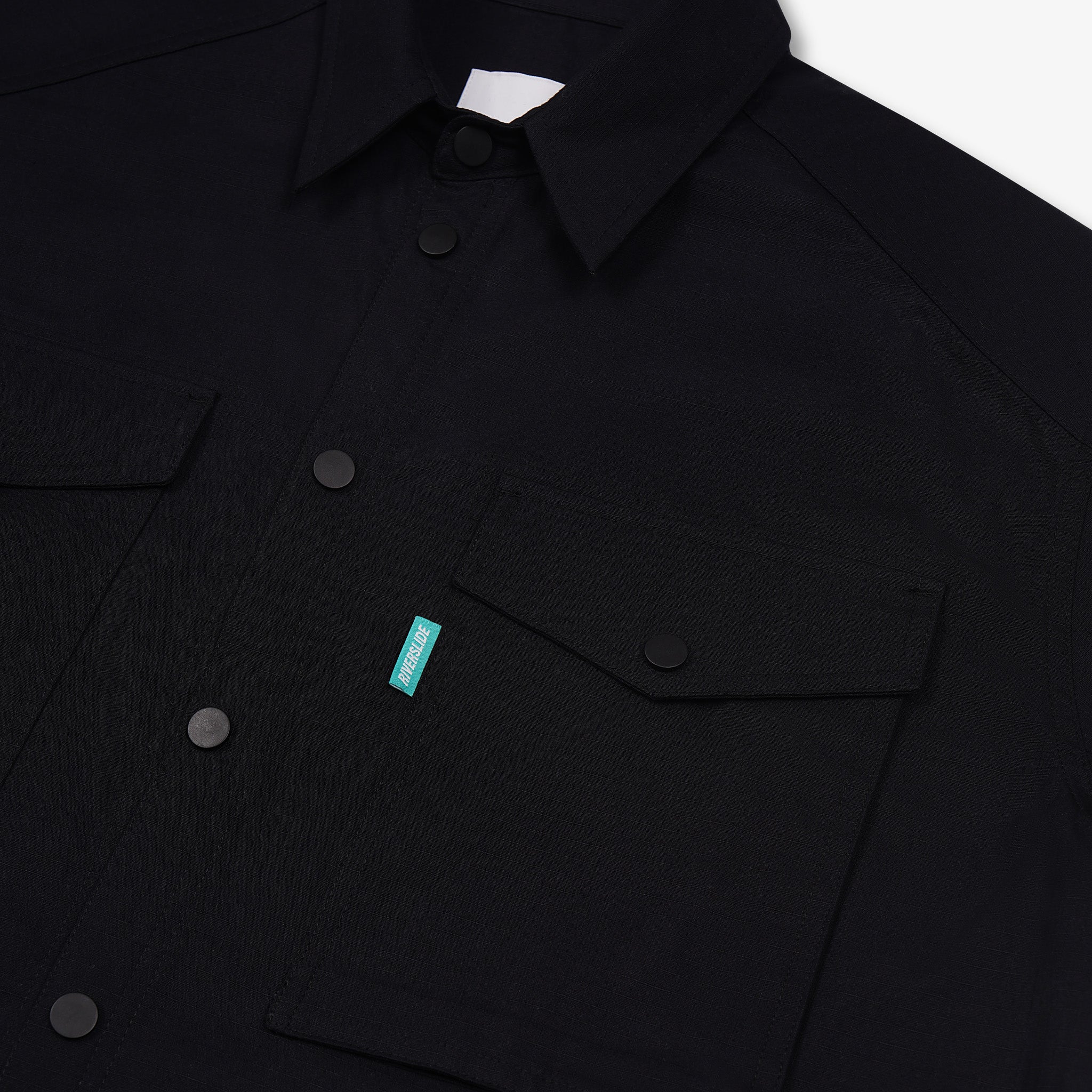 Black Ripstop Short Sleeve Shirt